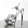 Pleaser - ECLIPSE619G KnöchelriemenSandale, Poledance Schuhe - Pole dance schuhe - Silberfarben Product image